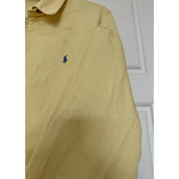 Vintage Polo Ralph Lauren Made In USA Men's Harrington Zip Yellow Jacket Size XL